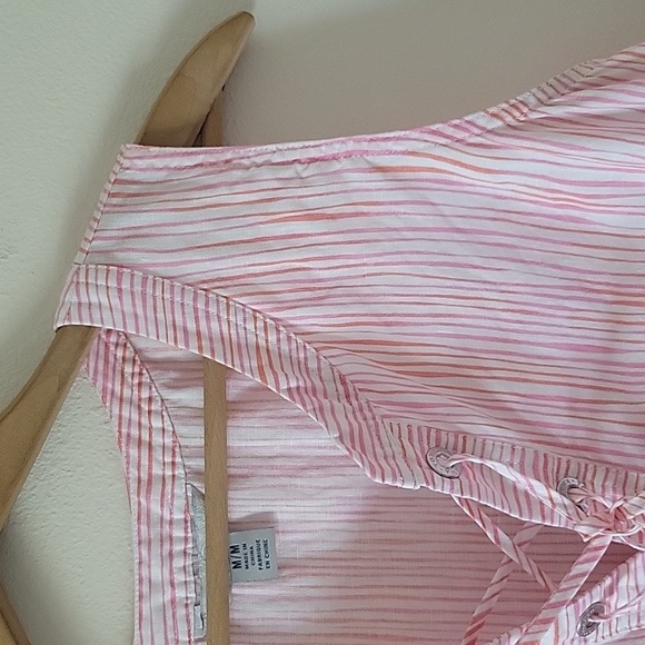 Tommy Bahama Pink Striped Linen Tank Top Size Medium - Picture 2 of 7